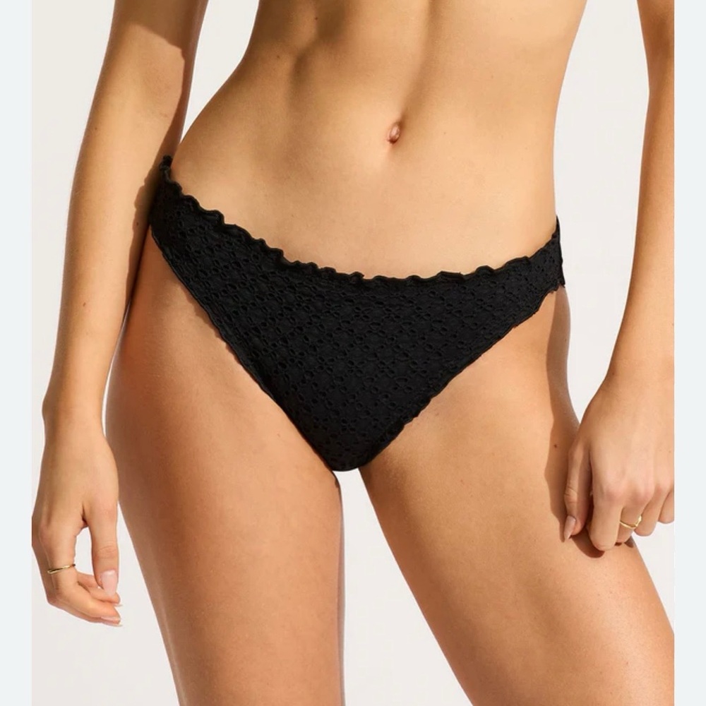 Seafolly Black Lace Bikini Brief